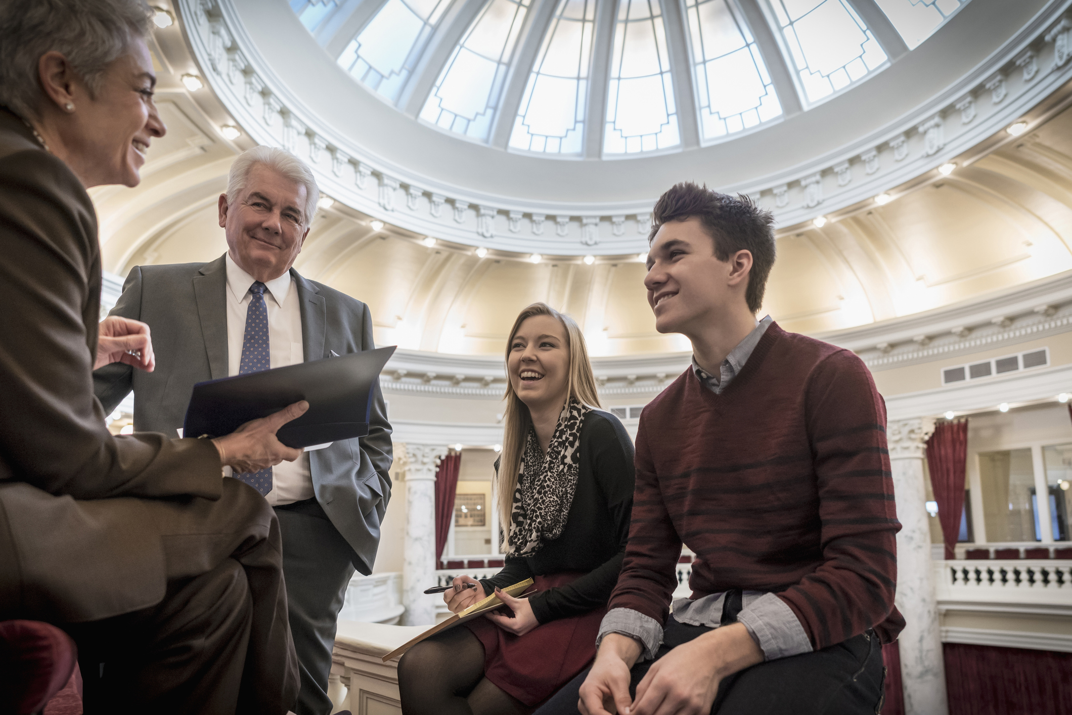 People in a government building